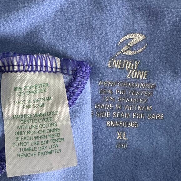 Energy Zone Sweatshirt Jacket XL Blue Quarter Zip Fleece Lined Active Lounge EUC - Picture 6 of 7